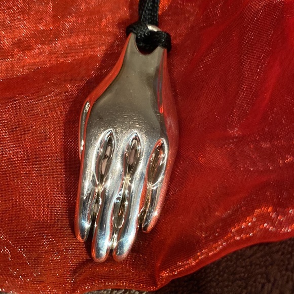 Vintage Robert Lee Morris Sterling Silver Hamsa 🪬 Lapis Lazuli Hand Necklace - Picture 2 of 4